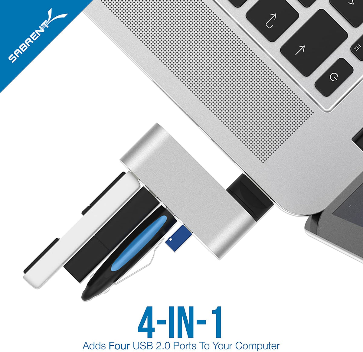 4-Port Mini USB 2.0 Rotating Hub