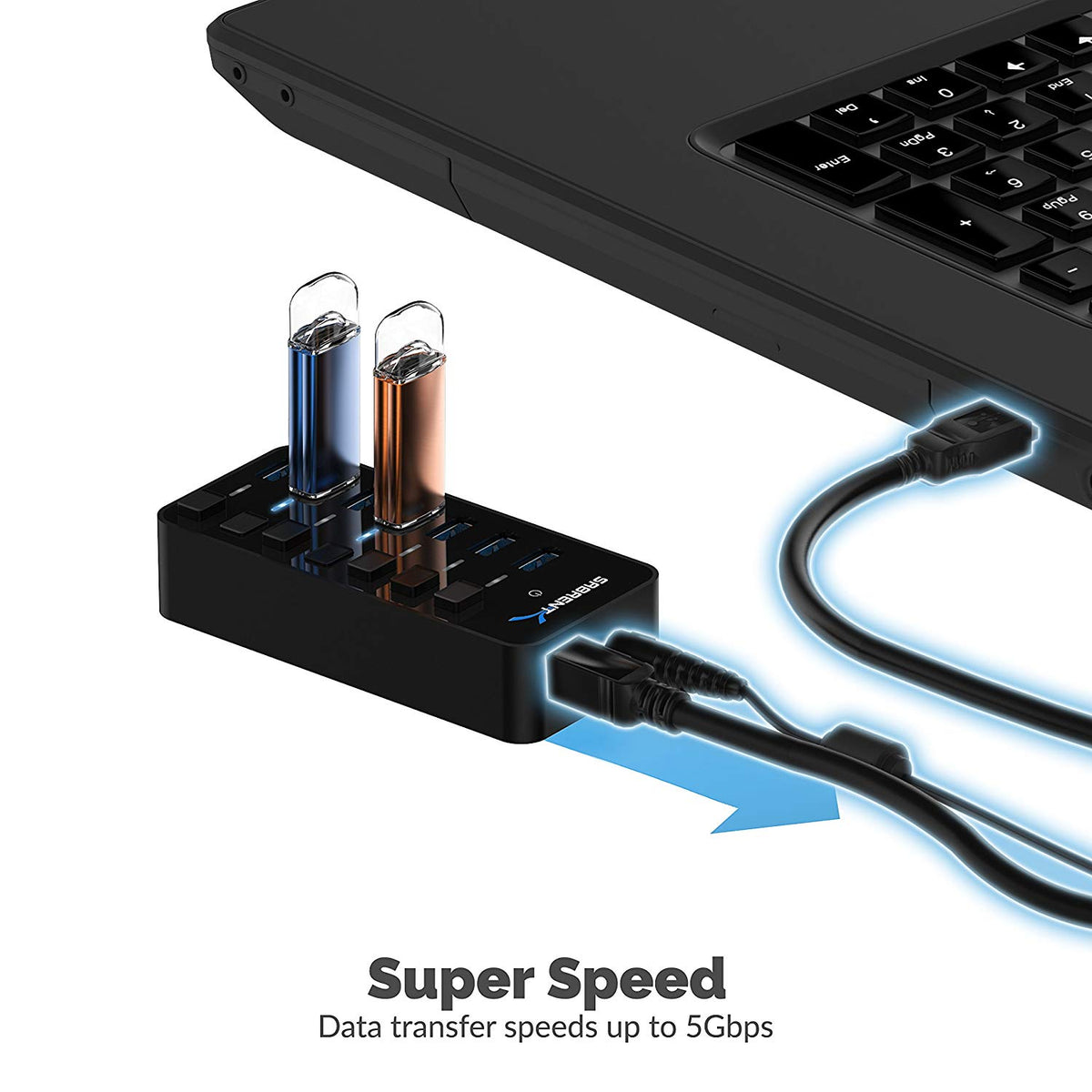 USB 3.0 Hub With Power Switches