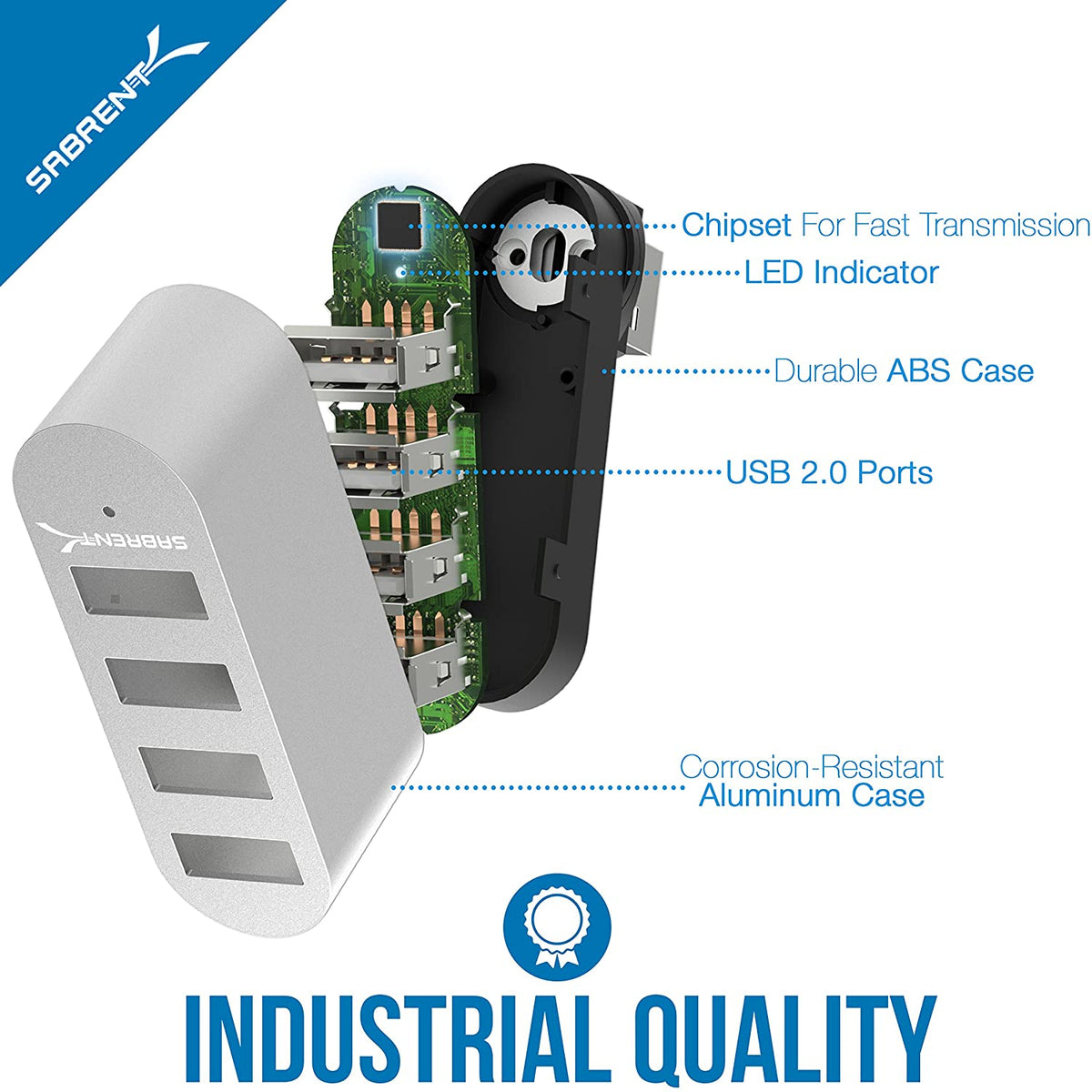 4-Port Mini USB 2.0 Rotating Hub