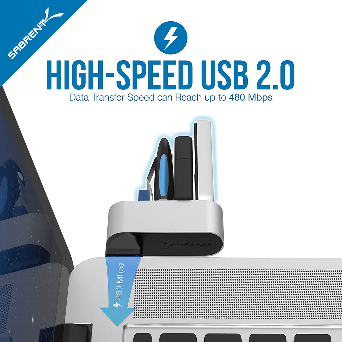 4-Port Mini USB 2.0 Rotating Hub