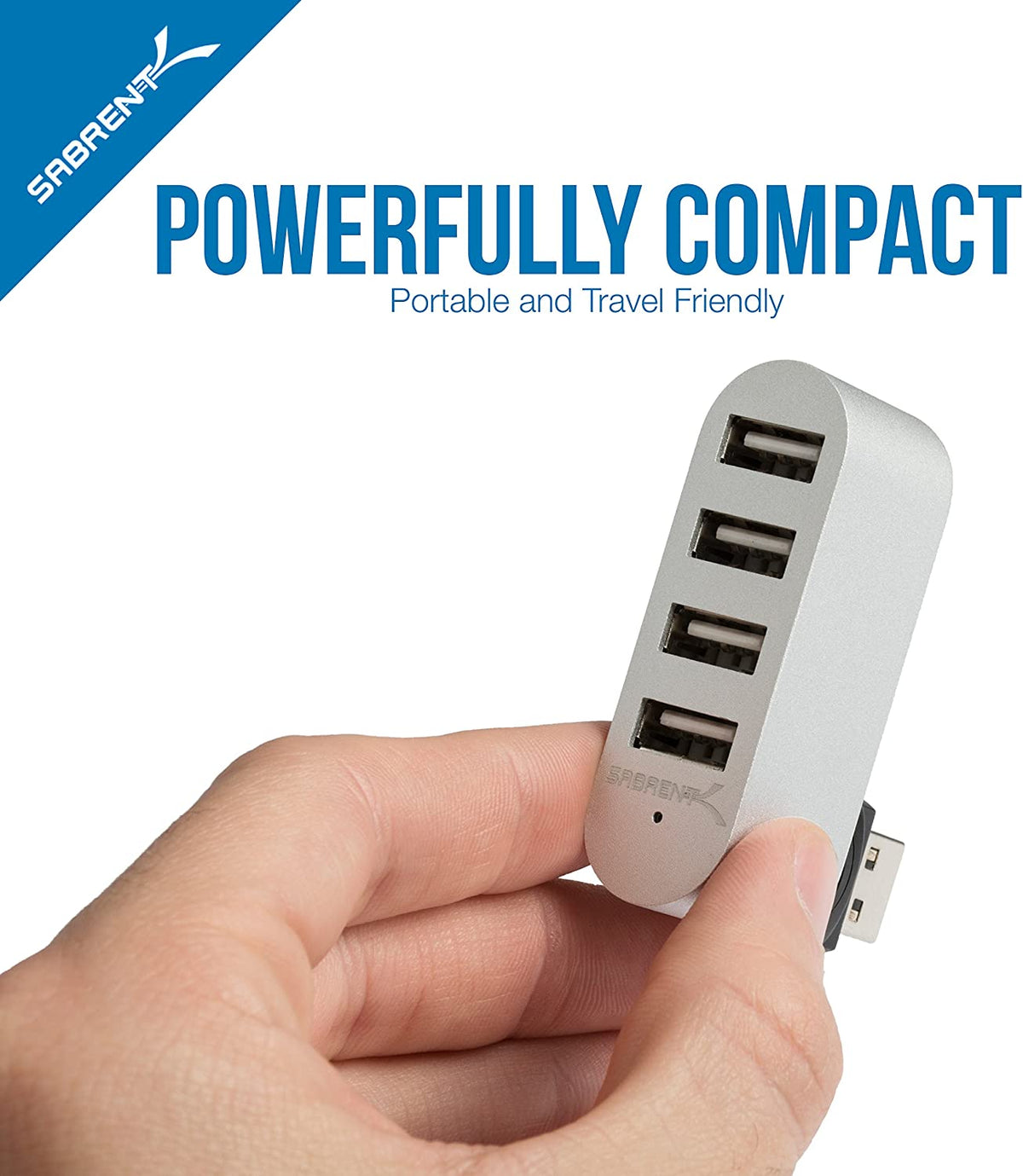 4-Port Mini USB 2.0 Rotating Hub