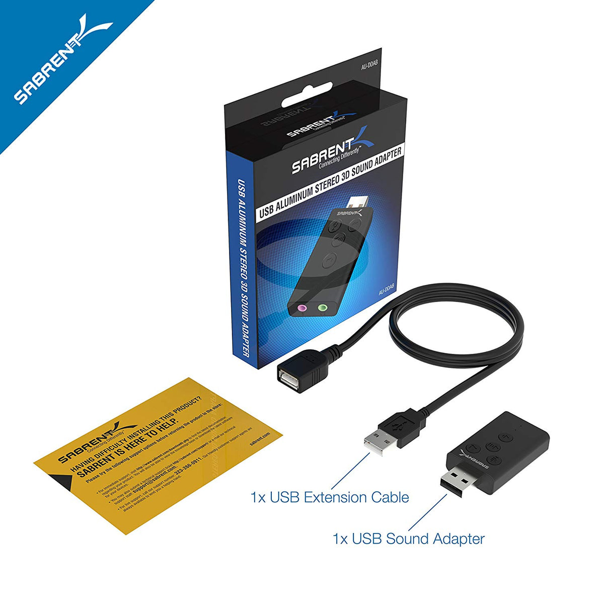 USB Aluminum External 3D Stereo Sound Adapter