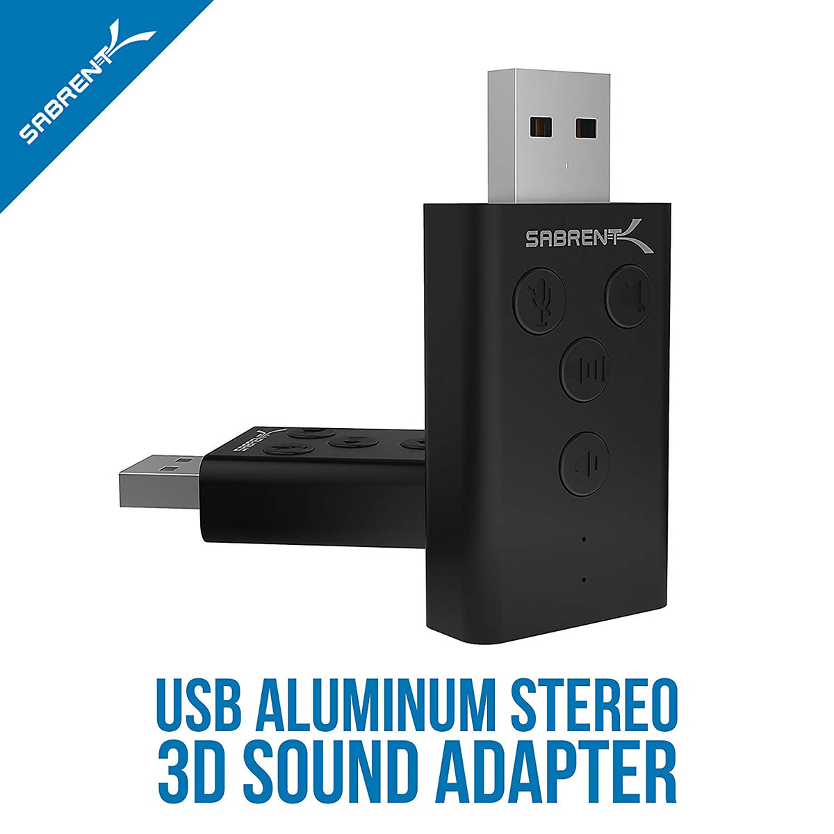 USB Aluminum External 3D Stereo Sound Adapter