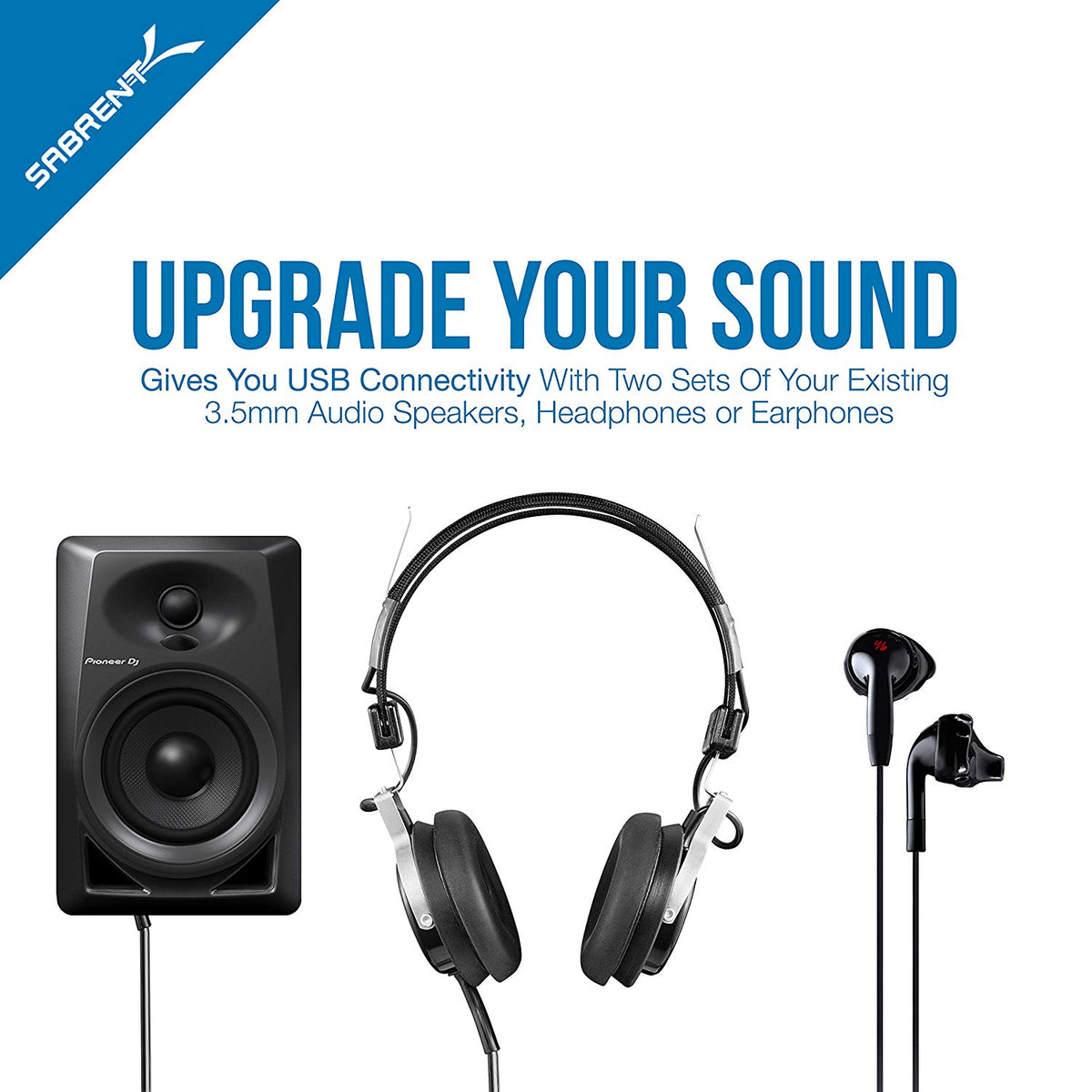 USB to 2 X 3.5mm Audio Stereo Splitter