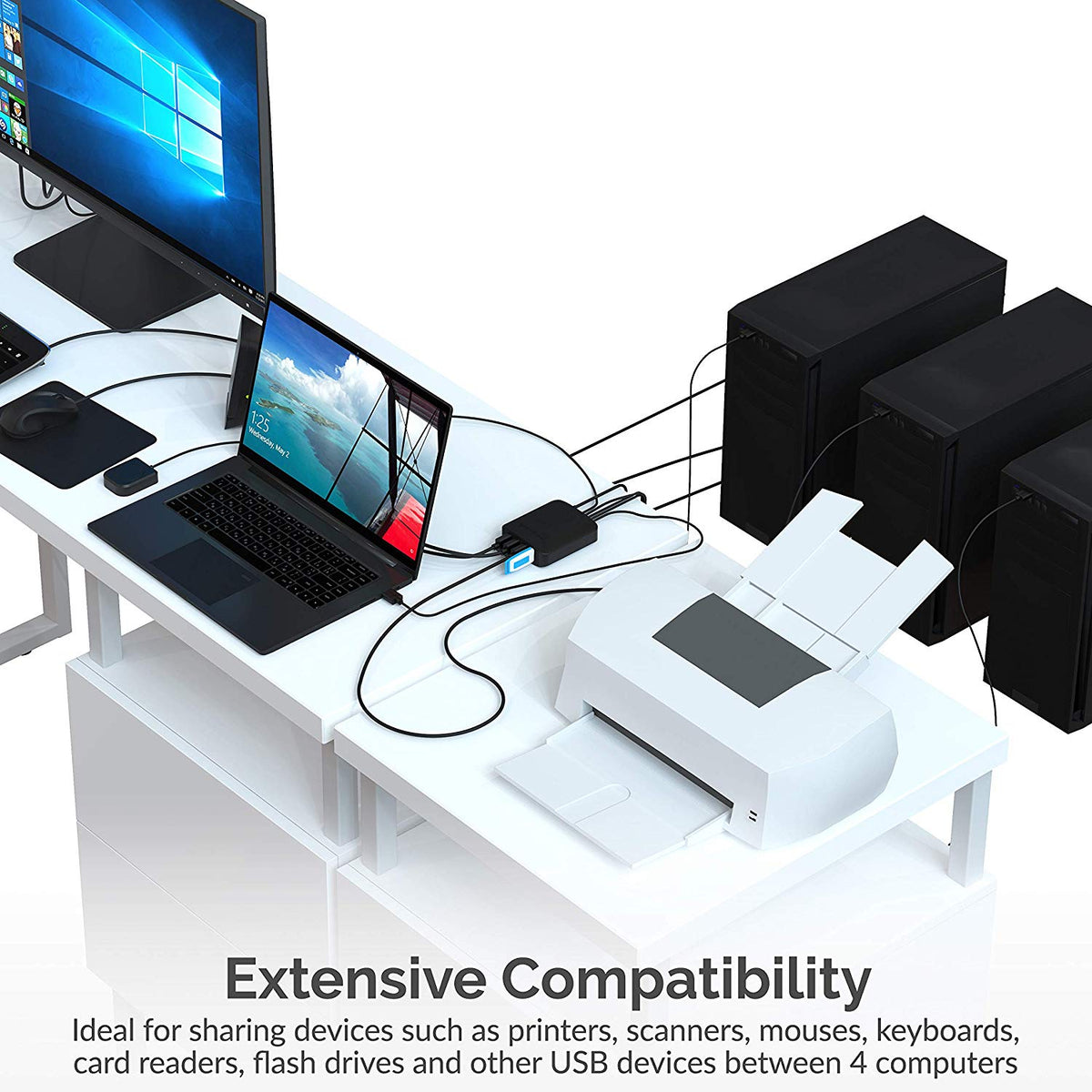 4-Way USB 2.0 Sharing Switch