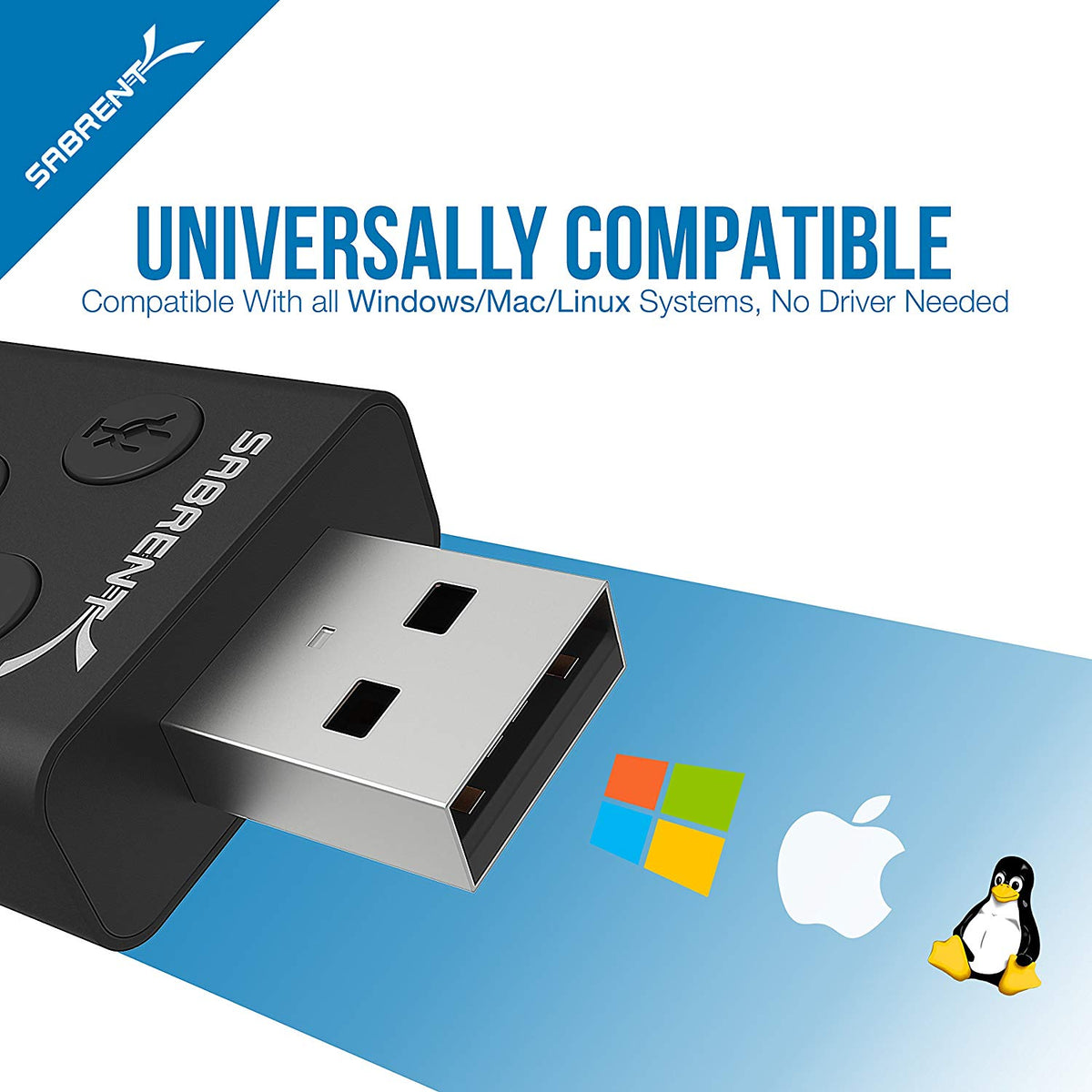 USB Aluminum External 3D Stereo Sound Adapter