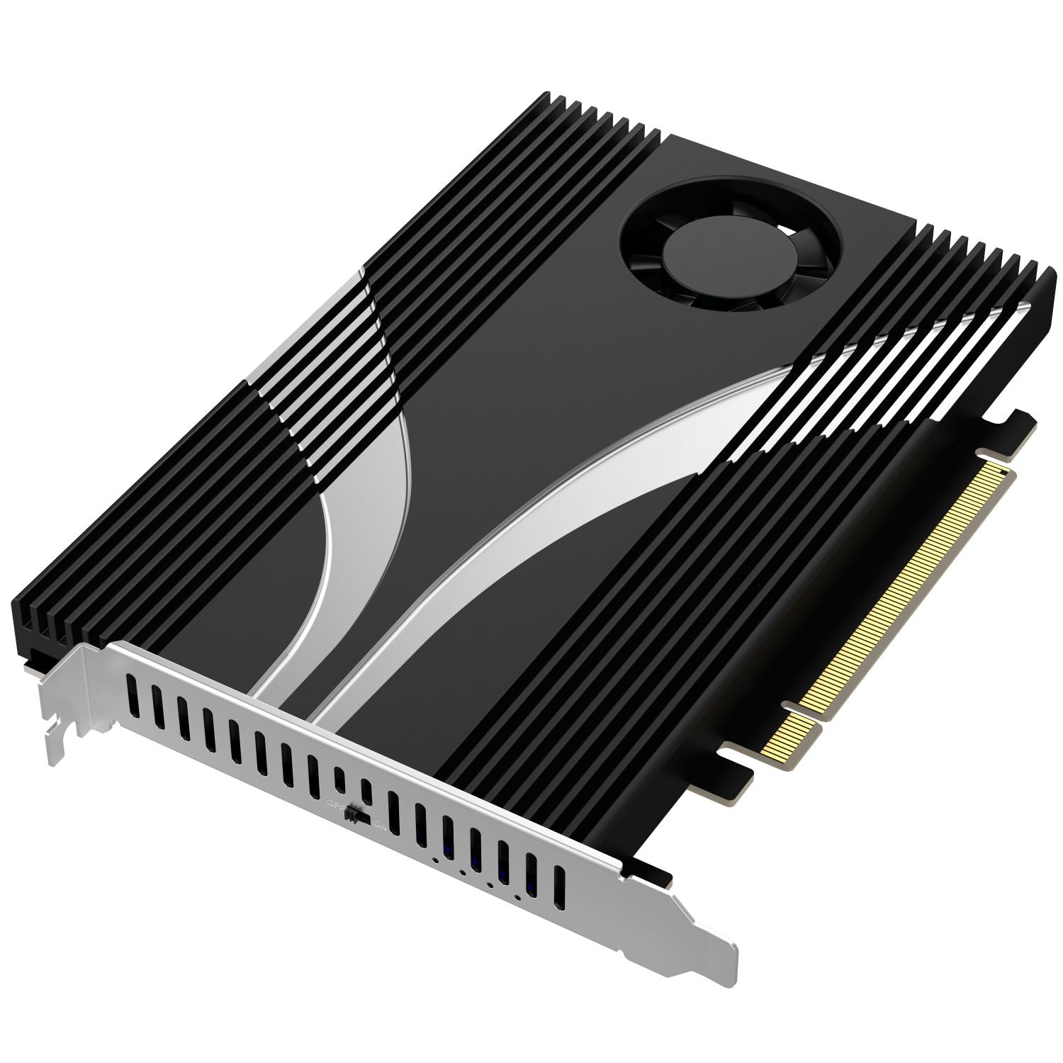 4-Drive M.2 NVMe SSD to PCIe 4.0 x16 Bifurcation Adapter Card with Active Cooling