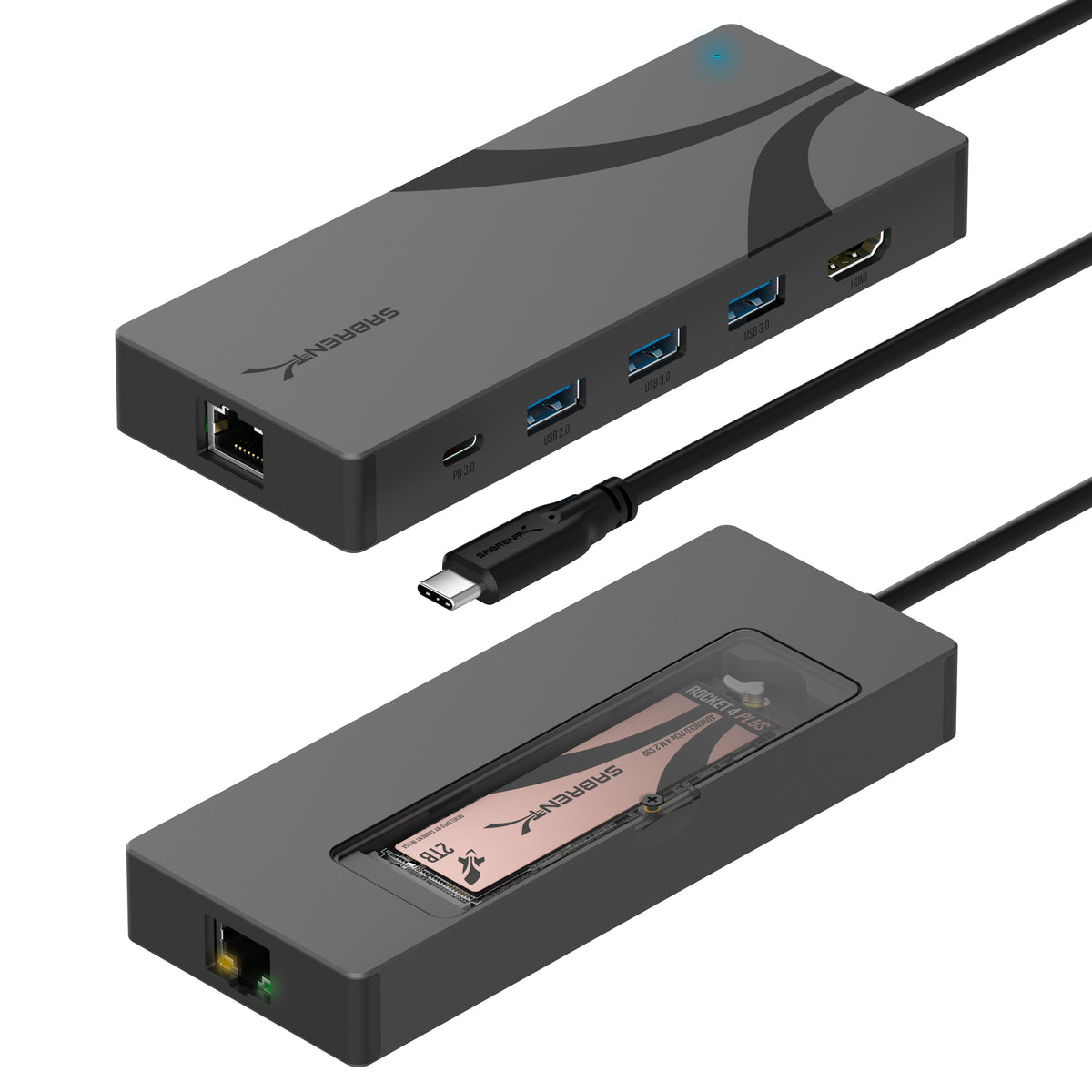 USB-C Hub, 6-Port Dock with M.2 SSD Slot