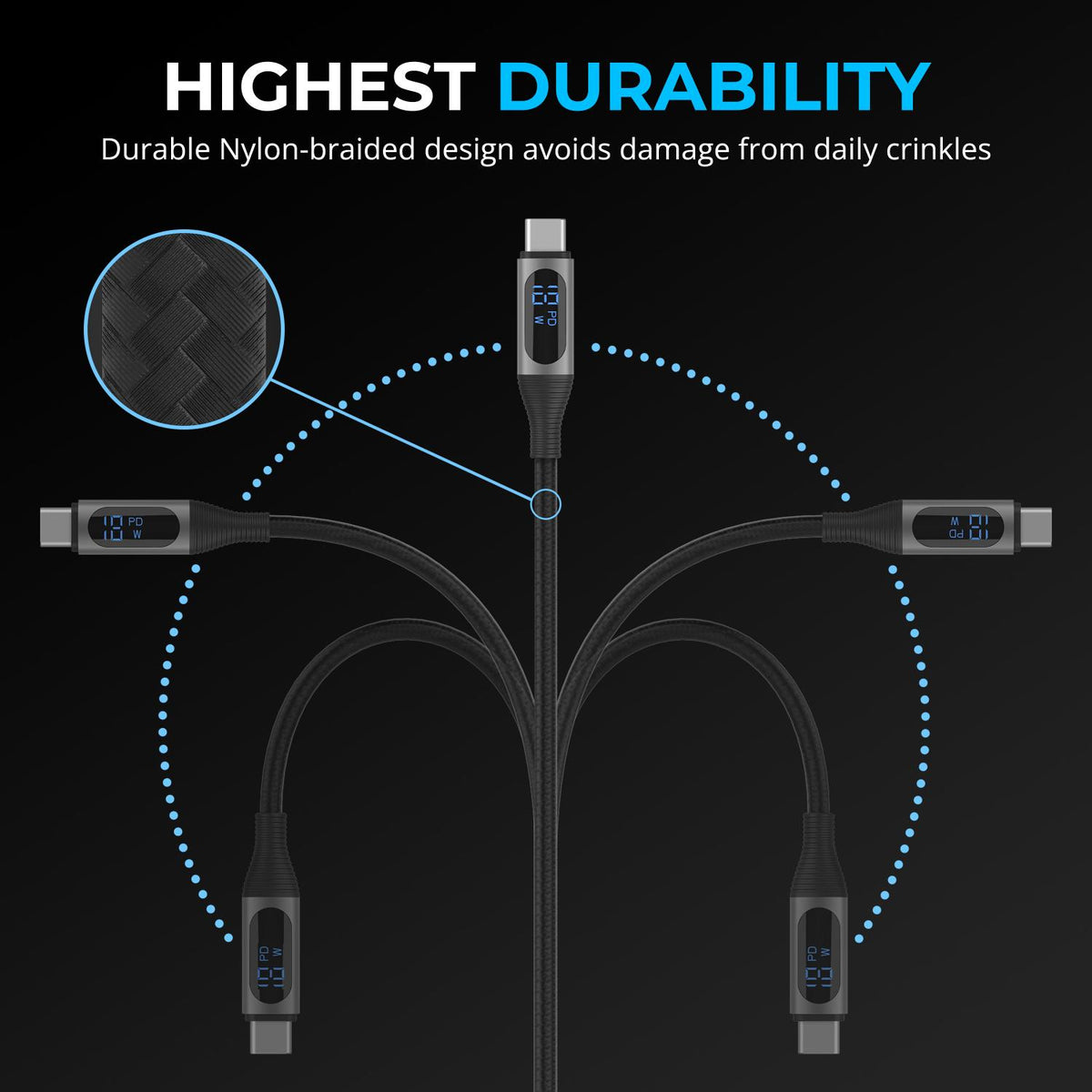 USB-C to Lightning Cable with Smart Display