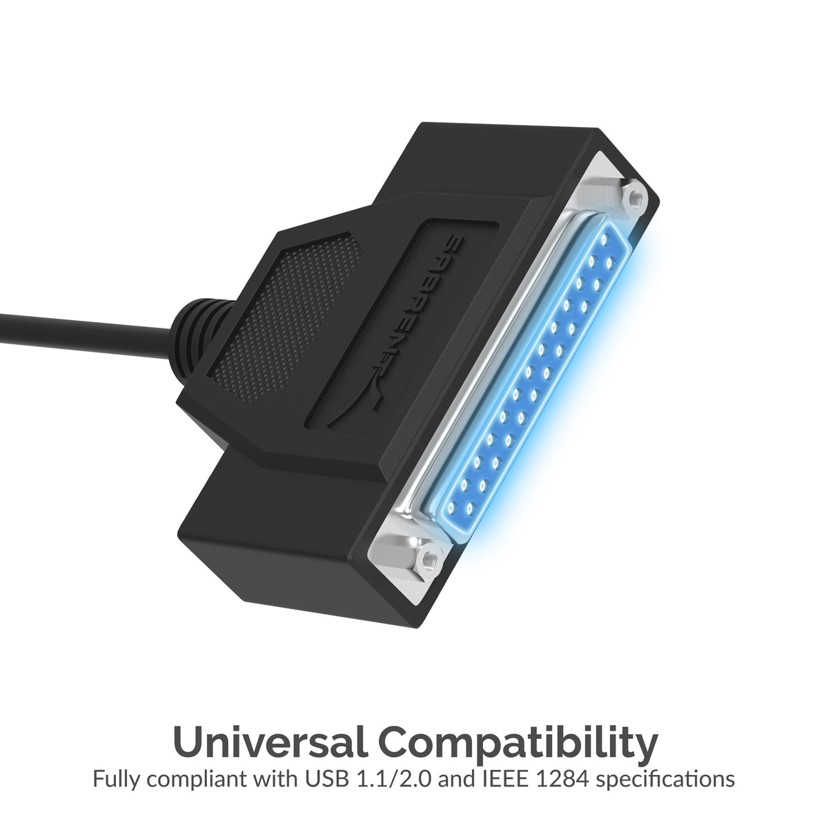USB 2.0 To DB25 IEEE-1284 Parallel Printer Cable Adapter [HEXNUT Connectors]