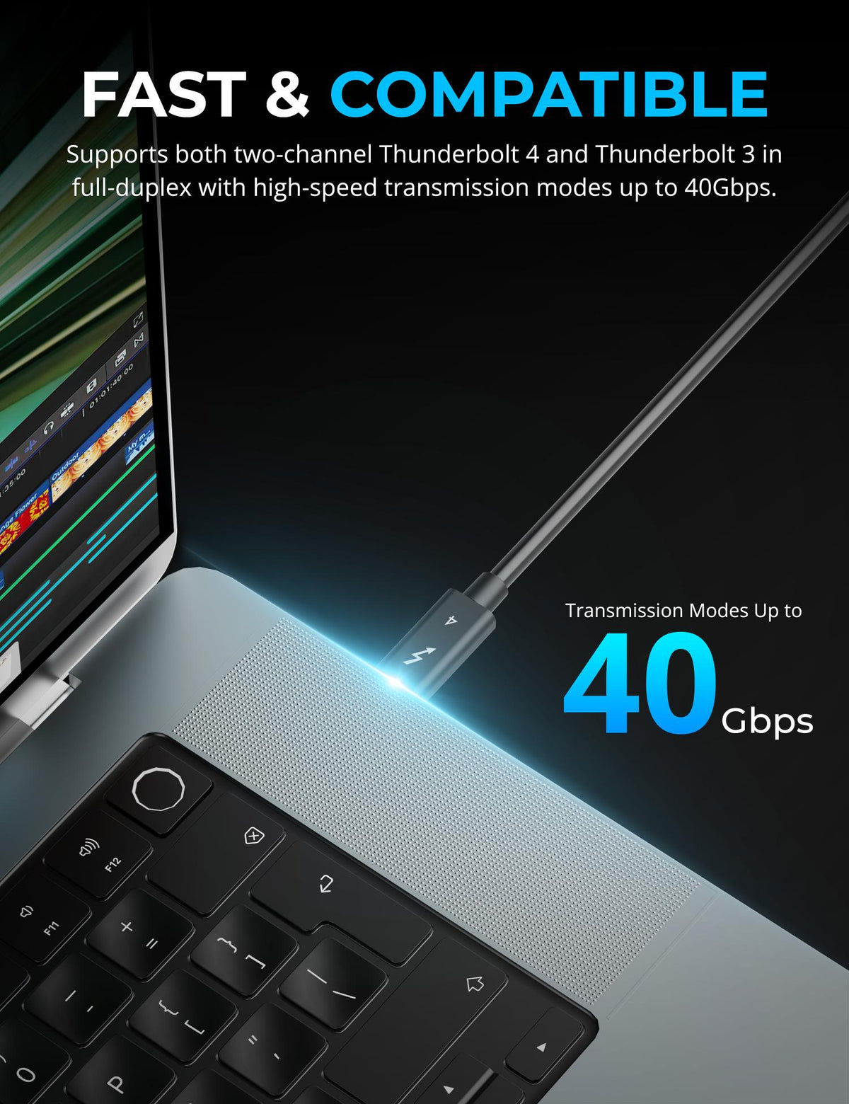 Thunderbolt 4 Active Cable With E-Marker Chip