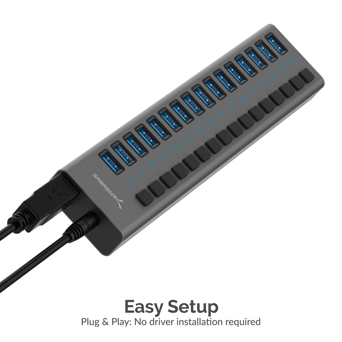 16-Port USB 3.0 Hub and Charger