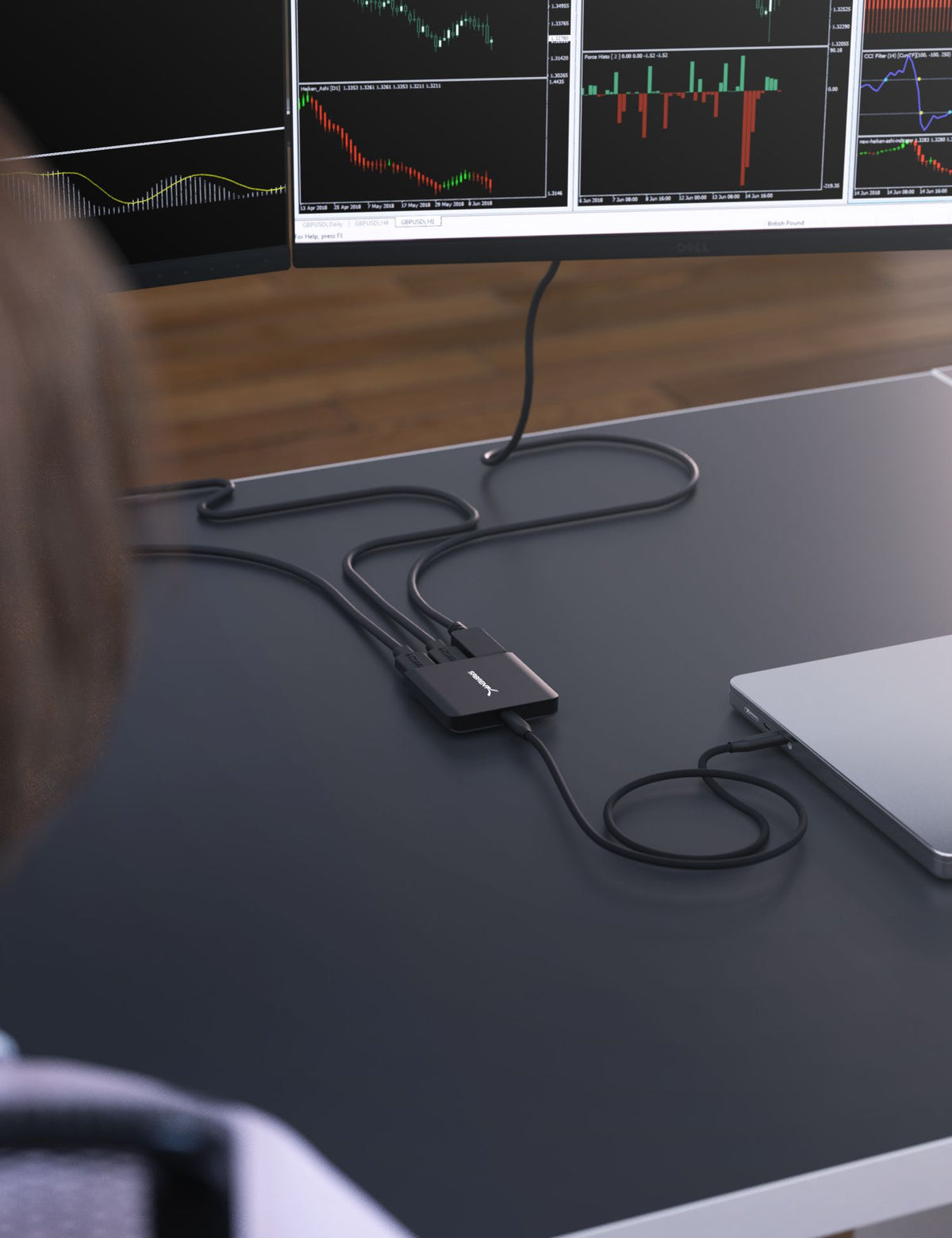 USB Type-C to x2 HDMI and x1 DisplayPort Adapter