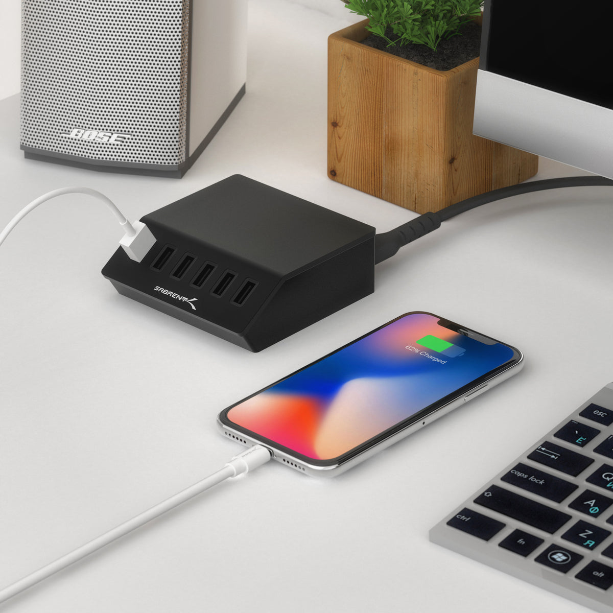 60 Watt (12 Amp) 6-Port USB Rapid Charger