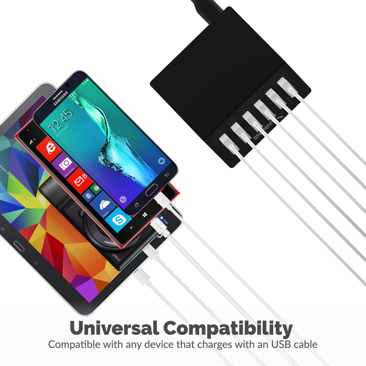60 Watt (12 Amp) 6-Port USB Rapid Charger
