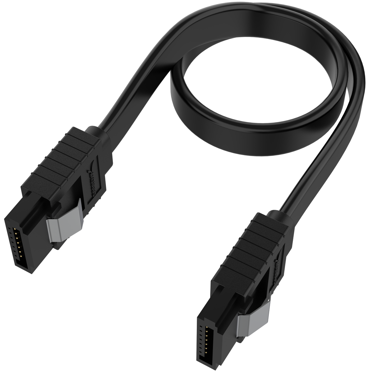 SATA III (6 Gbit/s) Straight Data Cable with Locking Latch for HDD / SSD / CD and DVD drives (3 Pack - 20-Inch)
